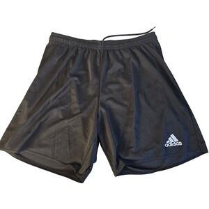 😀 Adidas Mens Black Athletic Training Shorts Size Large Embroidered Logo